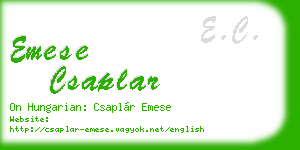 emese csaplar business card